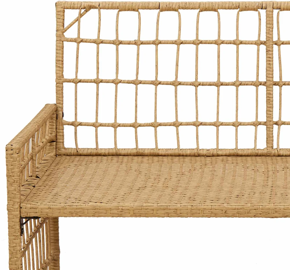 Lauko suolas 2 -Seater 116 x 55 x 82 cm Plienas ir poli ratanas