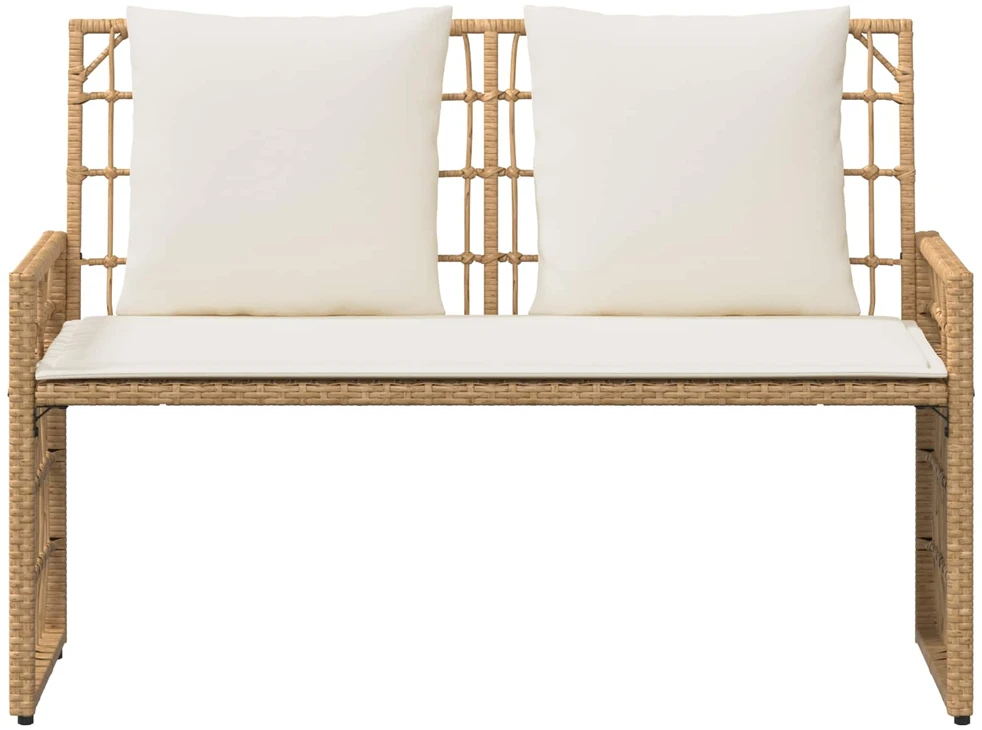 Lauko suolas 2 -Seater 116 x 55 x 82 cm Plienas ir poli ratanas