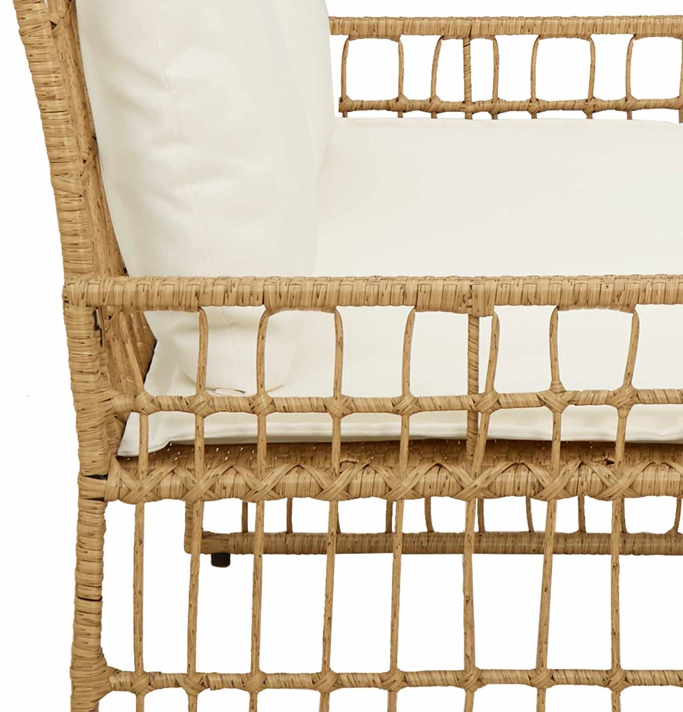 Lauko suolas 2 -Seater 116 x 55 x 82 cm Plienas ir poli ratanas