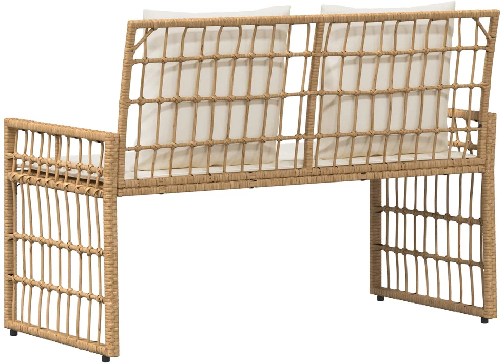 Lauko suolas 2 -Seater 116 x 55 x 82 cm Plienas ir poli ratanas