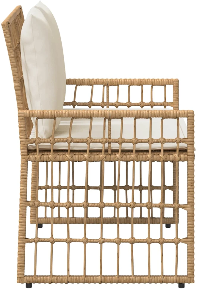 Lauko suolas 2 -Seater 116 x 55 x 82 cm Plienas ir poli ratanas