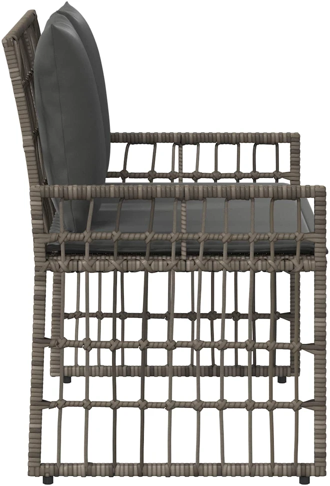 Lauko suolas 2 -Seater 116 x 55 x 82 cm Plienas ir poli ratanas