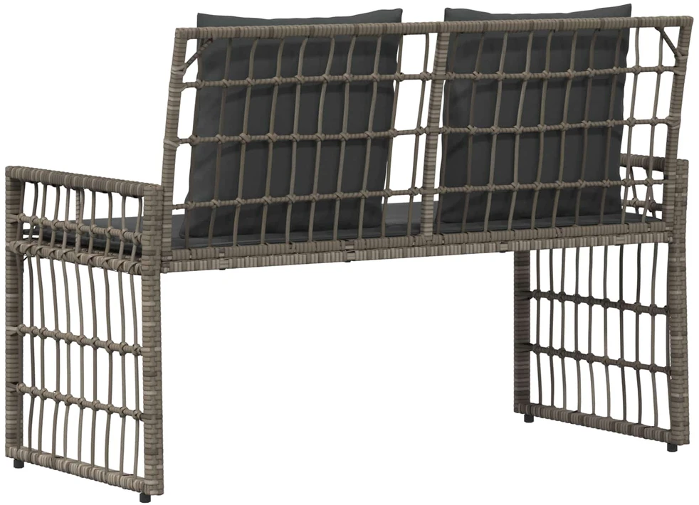 Lauko suolas 2 -Seater 116 x 55 x 82 cm Plienas ir poli ratanas