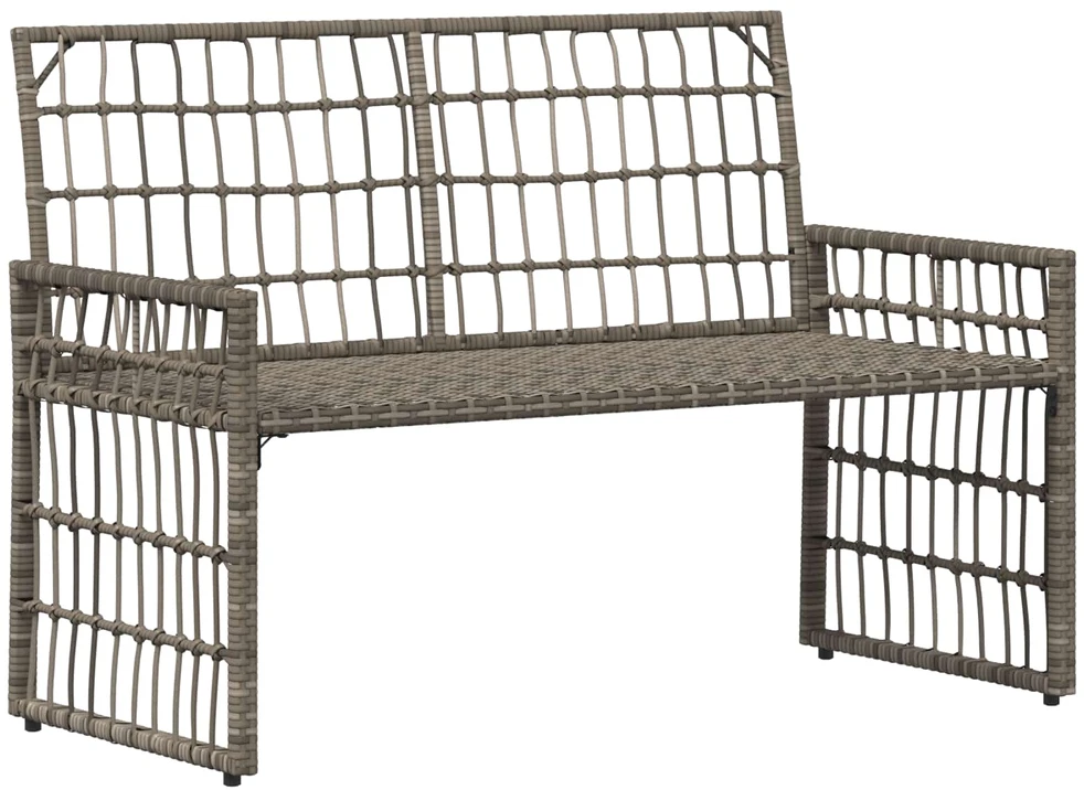 Lauko suolas 2 -Seater 116 x 55 x 82 cm Plienas ir poli ratanas
