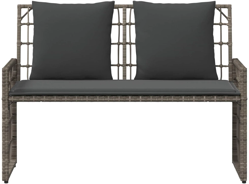Lauko suolas 2 -Seater 116 x 55 x 82 cm Plienas ir poli ratanas