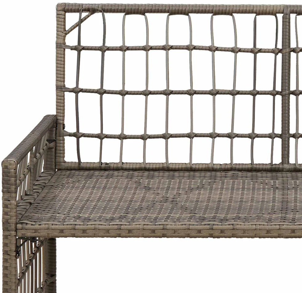 Lauko suolas 2 -Seater 116 x 55 x 82 cm Plienas ir poli ratanas