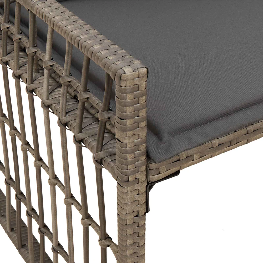Lauko suolas 2 -Seater 116 x 55 x 82 cm Plienas ir poli ratanas