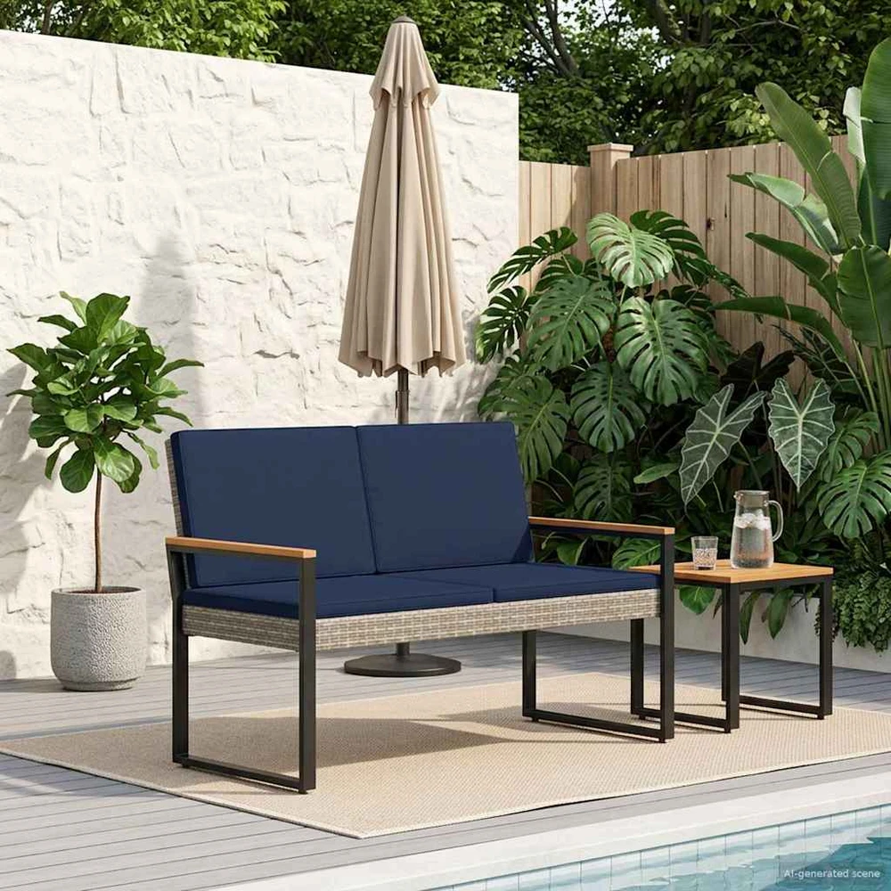 Lauko baldų komplektas Lauko suolas 2 -Seater 107 x 61 x 80 cm poliratanas