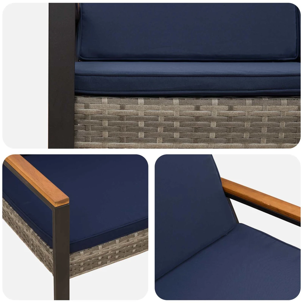 Lauko baldų komplektas Lauko suolas 2 -Seater 107 x 61 x 80 cm poliratanas