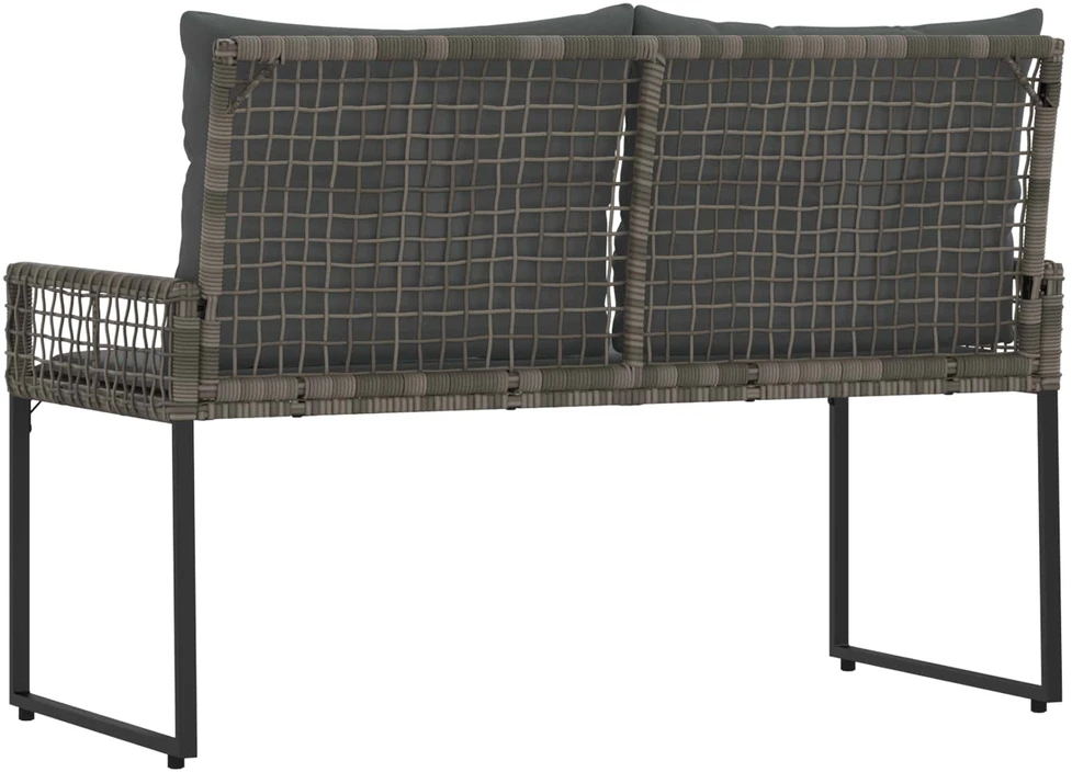 Lauko baldų komplektas Lauko suolas Pilkas 118 x 55 x 82 cm PE rotangas ir audinys