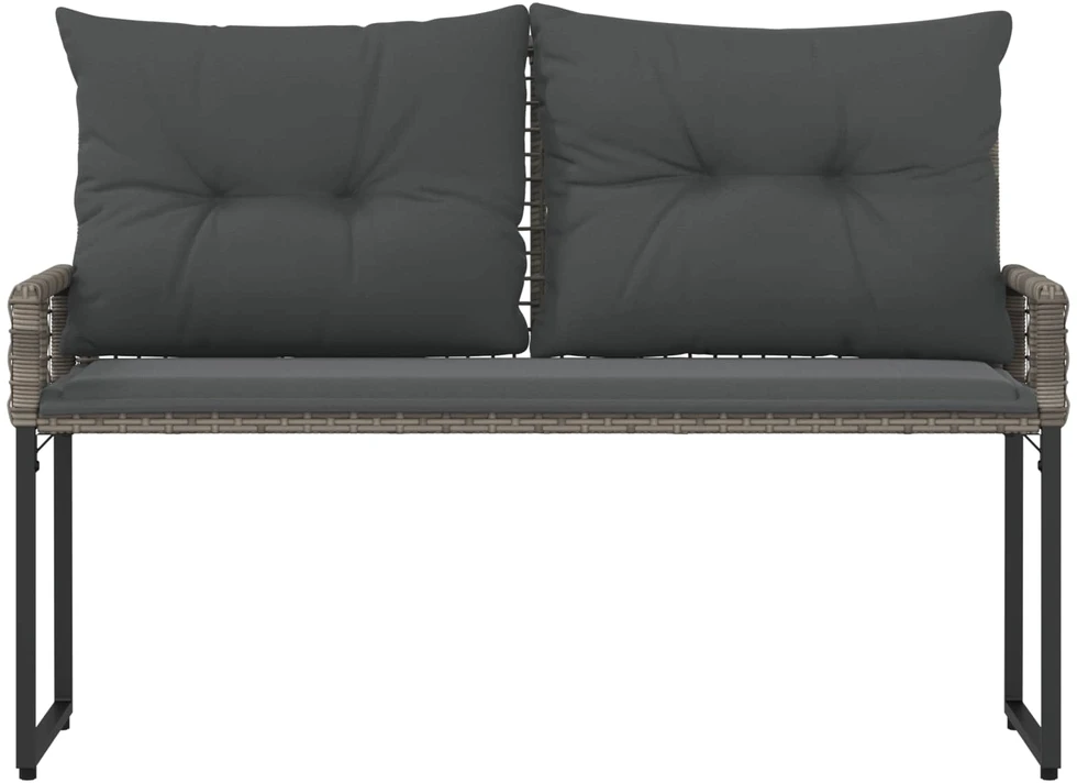 Lauko baldų komplektas Lauko suolas Pilkas 118 x 55 x 82 cm PE rotangas ir audinys