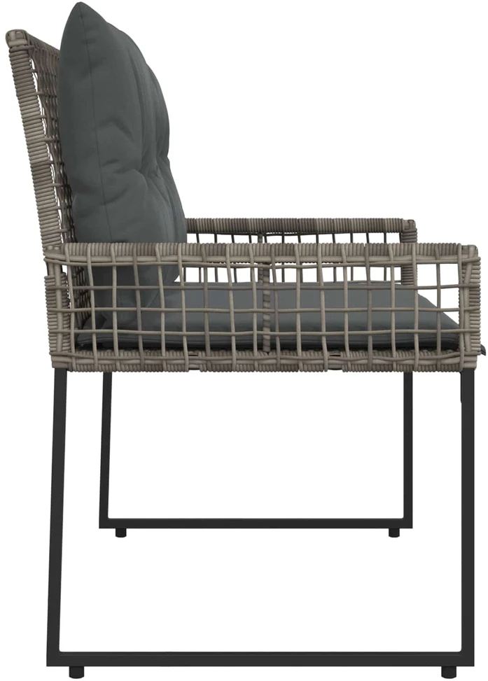 Lauko baldų komplektas Lauko suolas Pilkas 118 x 55 x 82 cm PE rotangas ir audinys