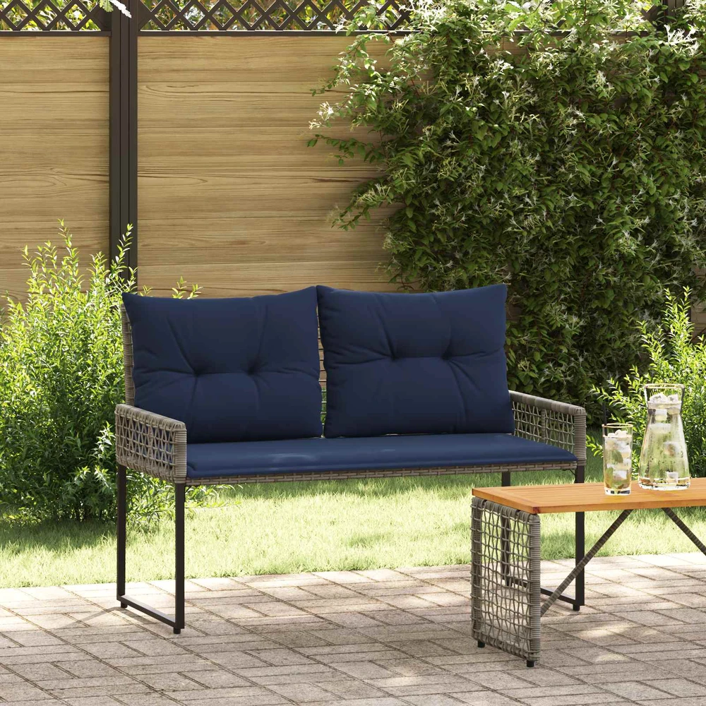 Lauko baldų komplektas Lauko suolas Pilkas ir tamsiai mėlynas 118 x 55 x 82 cm