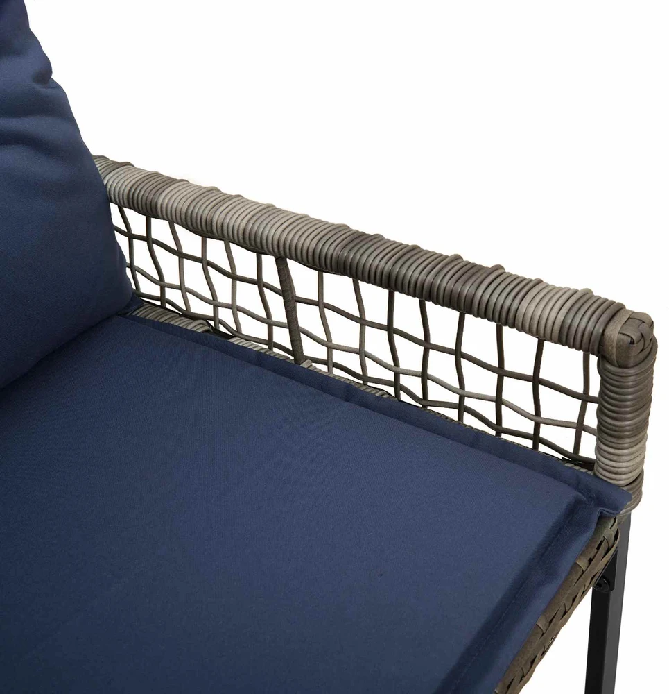 Lauko baldų komplektas Lauko suolas Pilkas ir tamsiai mėlynas 118 x 55 x 82 cm