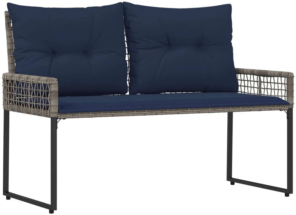 Lauko baldų komplektas Lauko suolas Pilkas ir tamsiai mėlynas 118 x 55 x 82 cm