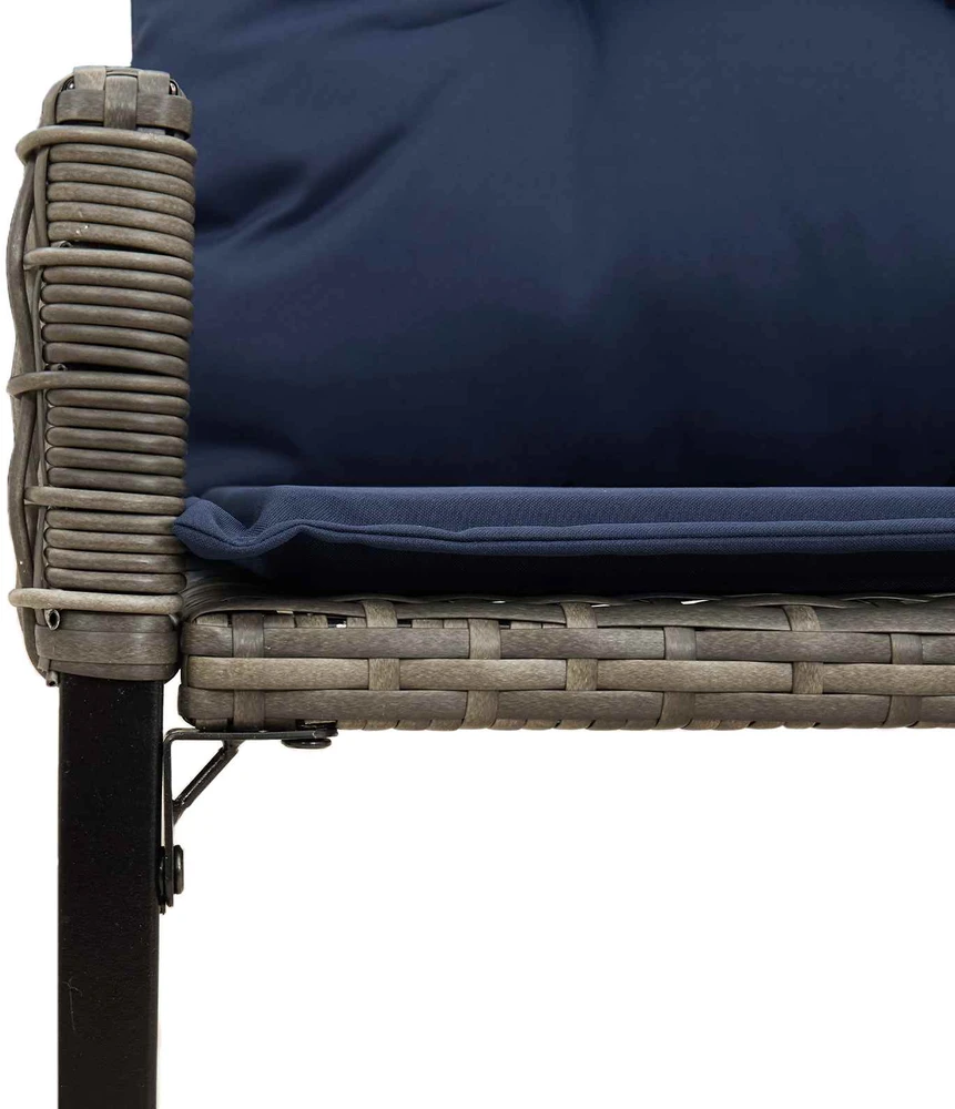 Lauko baldų komplektas Lauko suolas Pilkas ir tamsiai mėlynas 118 x 55 x 82 cm