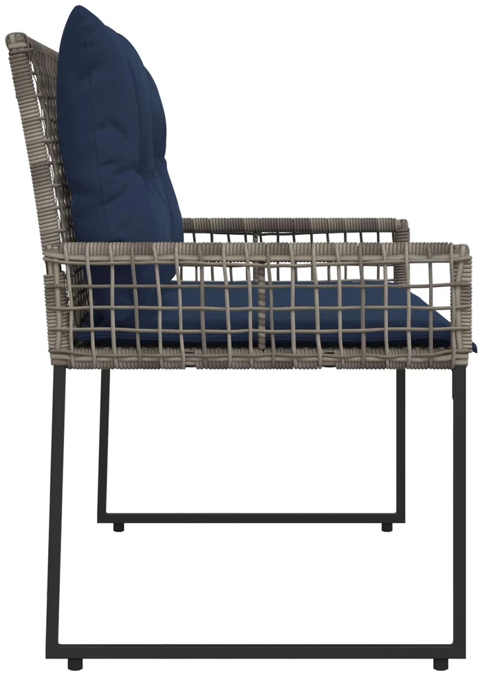 Lauko baldų komplektas Lauko suolas Pilkas ir tamsiai mėlynas 118 x 55 x 82 cm
