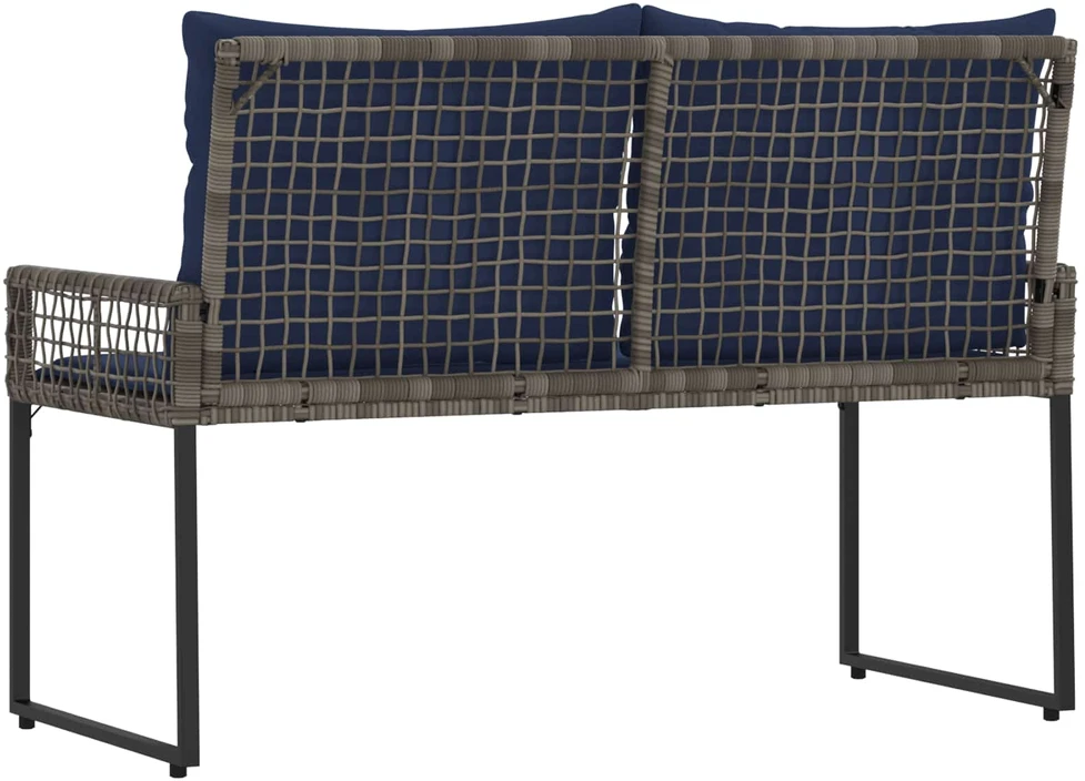 Lauko baldų komplektas Lauko suolas Pilkas ir tamsiai mėlynas 118 x 55 x 82 cm