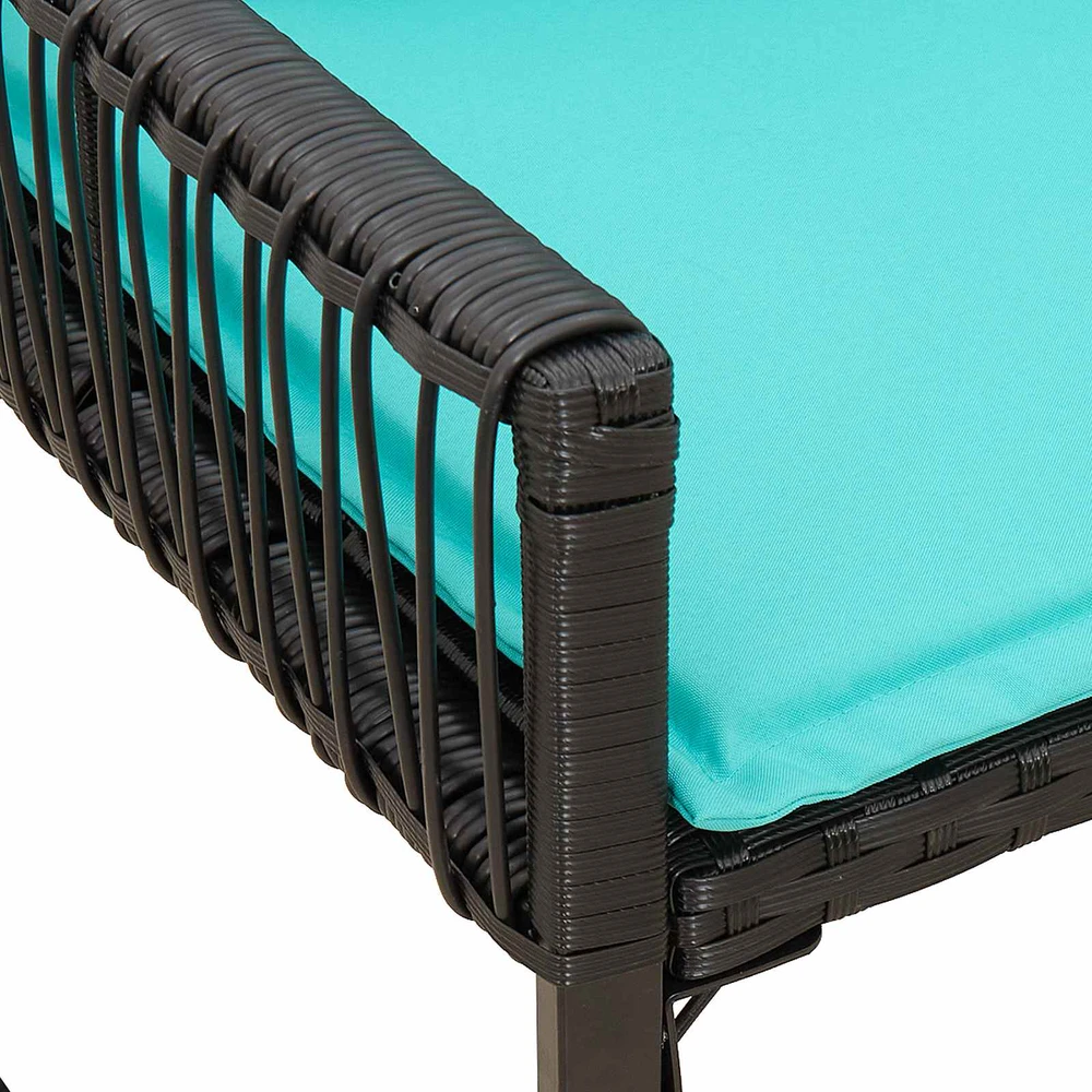 Lauko suolas 2 -Seater 4 vnt. 110 x 59 x 82 cm poliratanas