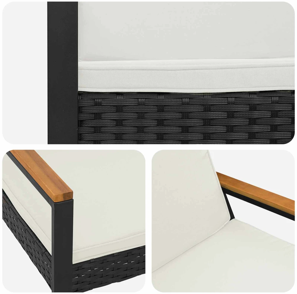 Lauko baldų komplektas Lauko suolas 2 -Seater 107 x 61 x 80 cm poliratanas
