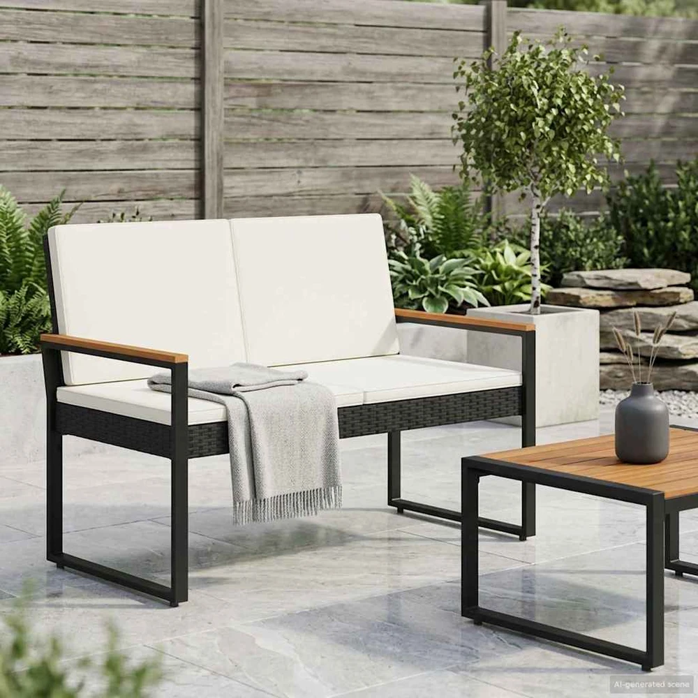 Lauko baldų komplektas Lauko suolas 2 -Seater 107 x 61 x 80 cm poliratanas