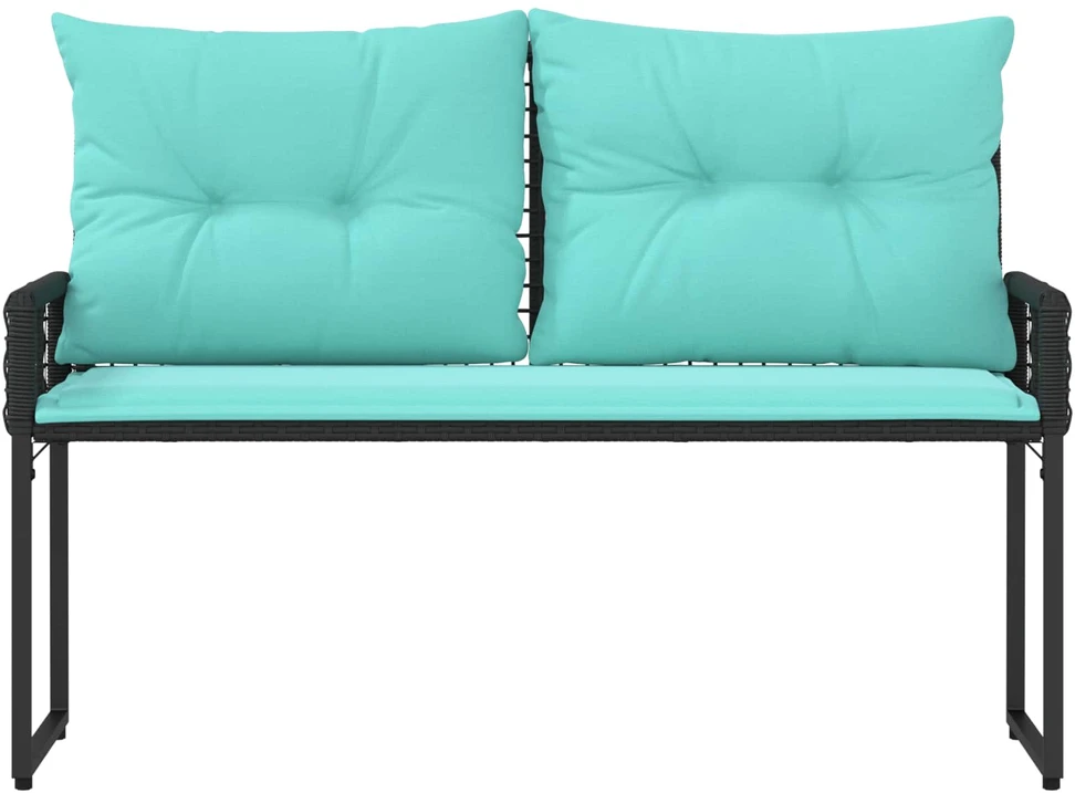 Lauko baldų komplektas Lauko suolas su pagalve Juoda ir turkio 118 x 55 x 82 cm