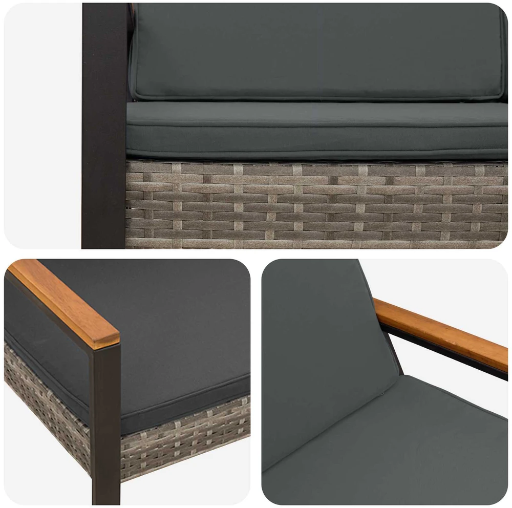Lauko baldų komplektas Lauko suolas 2 -Seater 107 x 61 x 80 cm poliratanas