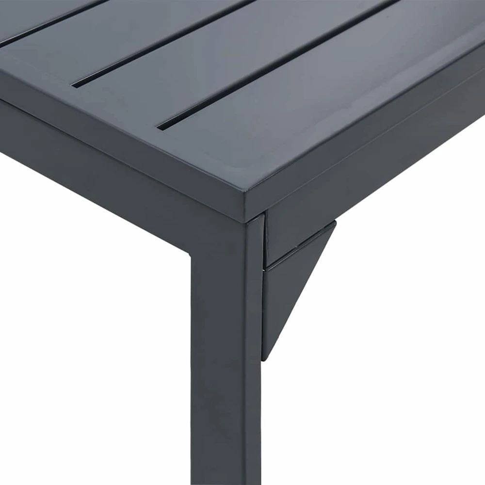 Lauko vakarienės stalas Antracitas 210 x 90 x 73 cm Plienas