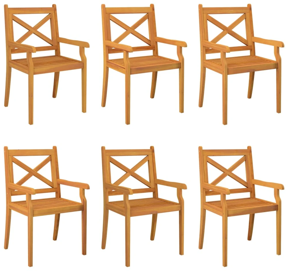 Lauko valgomojo kėdės, 6vnt., akacijos medienos masyvas