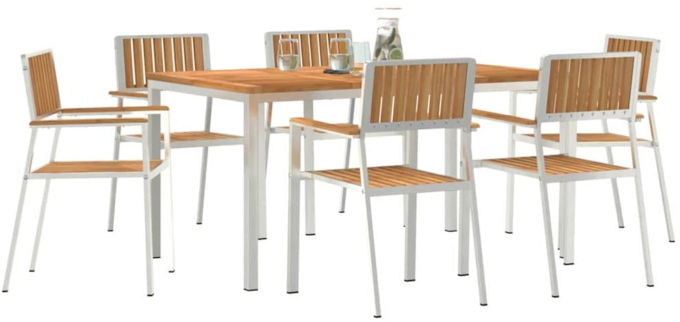 Lauko valgomojo komplektas 7 vnt. 150 x 90 x 75 cm