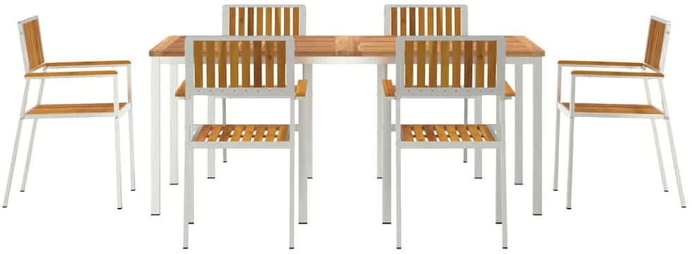 Lauko valgomojo komplektas 7 vnt. 180 x 90 x 75 cm