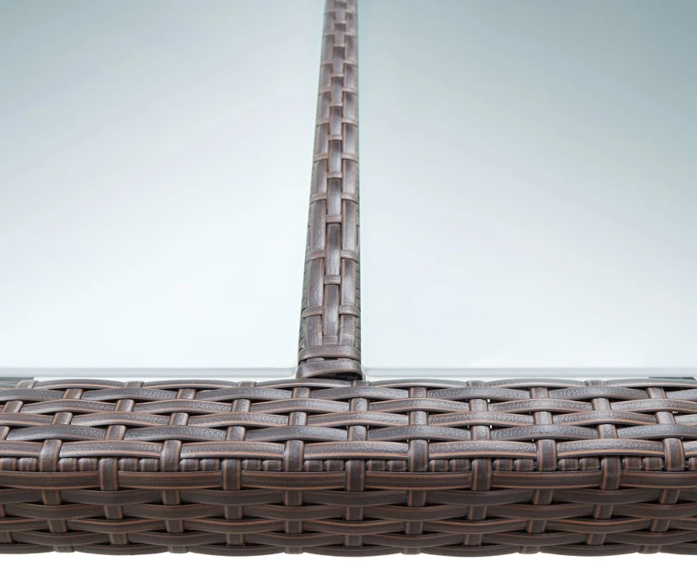 Lauko valgomojo stalas, rudas, 200x150x74cm, poliratanas