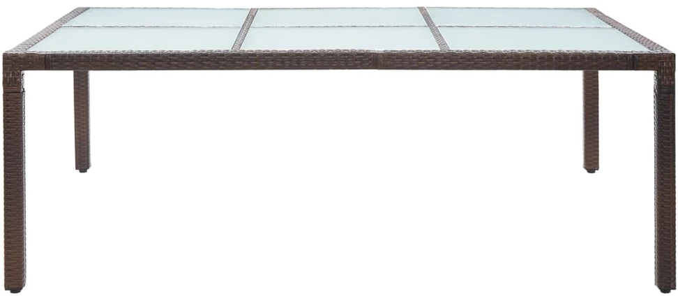 Lauko valgomojo stalas, rudas, 200x150x74cm, poliratanas