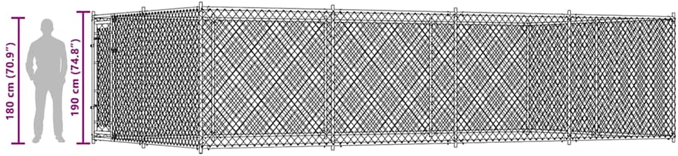 Lauko voljeras šunims, 7,6x3,8x1,9m