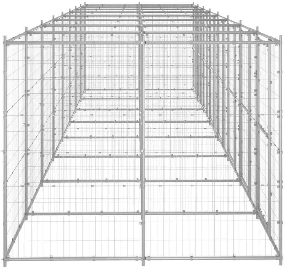 Lauko voljeras šunims, galvanizuotas plienas, 19,36m²