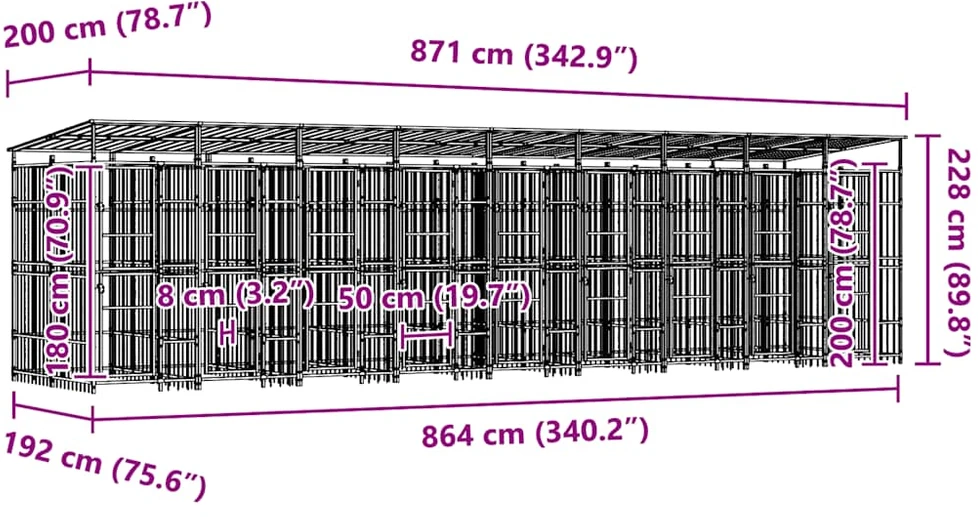 Lauko voljeras šunims, plienas, 16,59m²