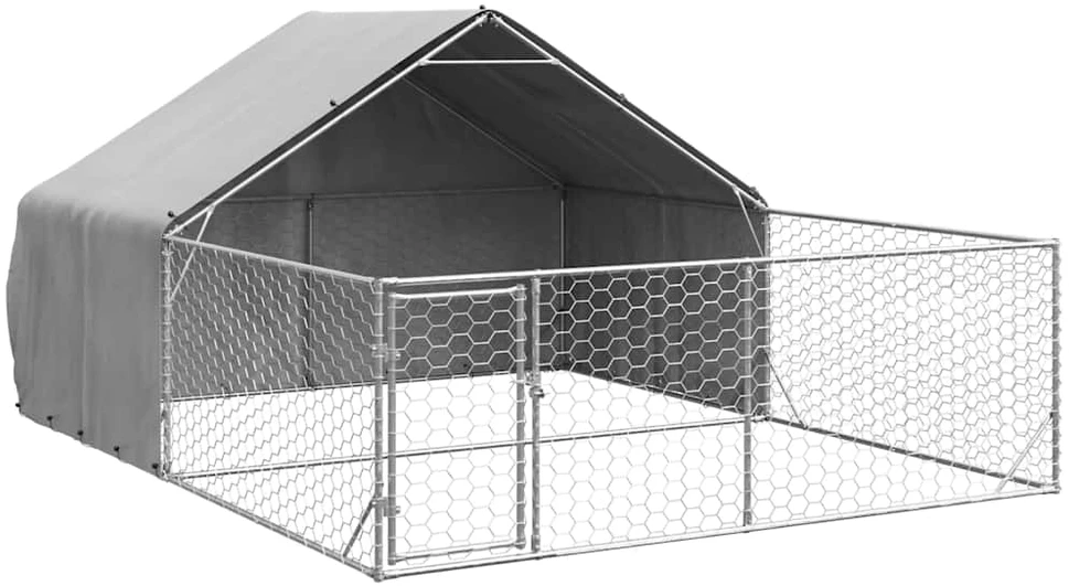 Lauko voljeras šunims su aptvaru, 5x3x1,9m, plienas