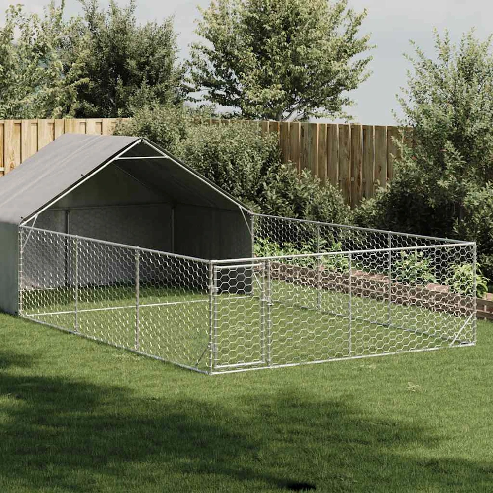 Lauko voljeras šunims su aptvaru, 7x3x1,9m, plienas