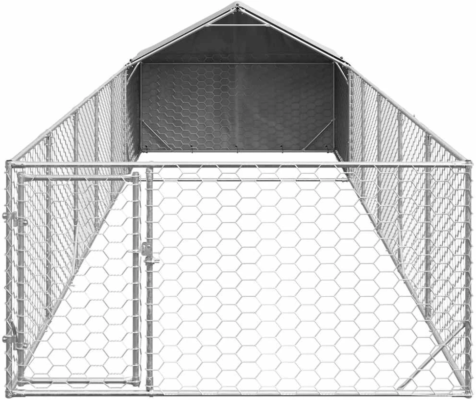Lauko voljeras šunims su aptvaru, 8x2x1,5m, plienas