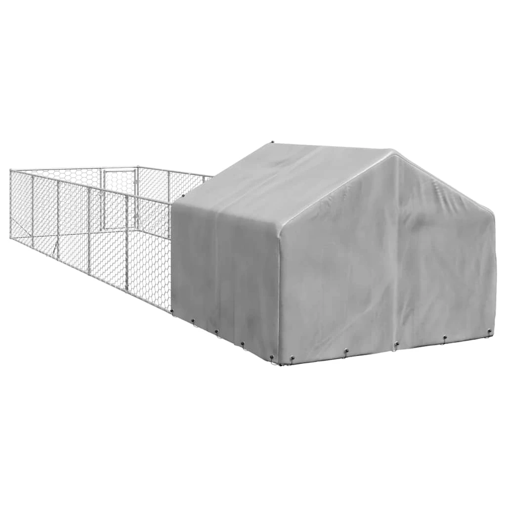 Lauko voljeras šunims su aptvaru, 8x2x1,5m, plienas