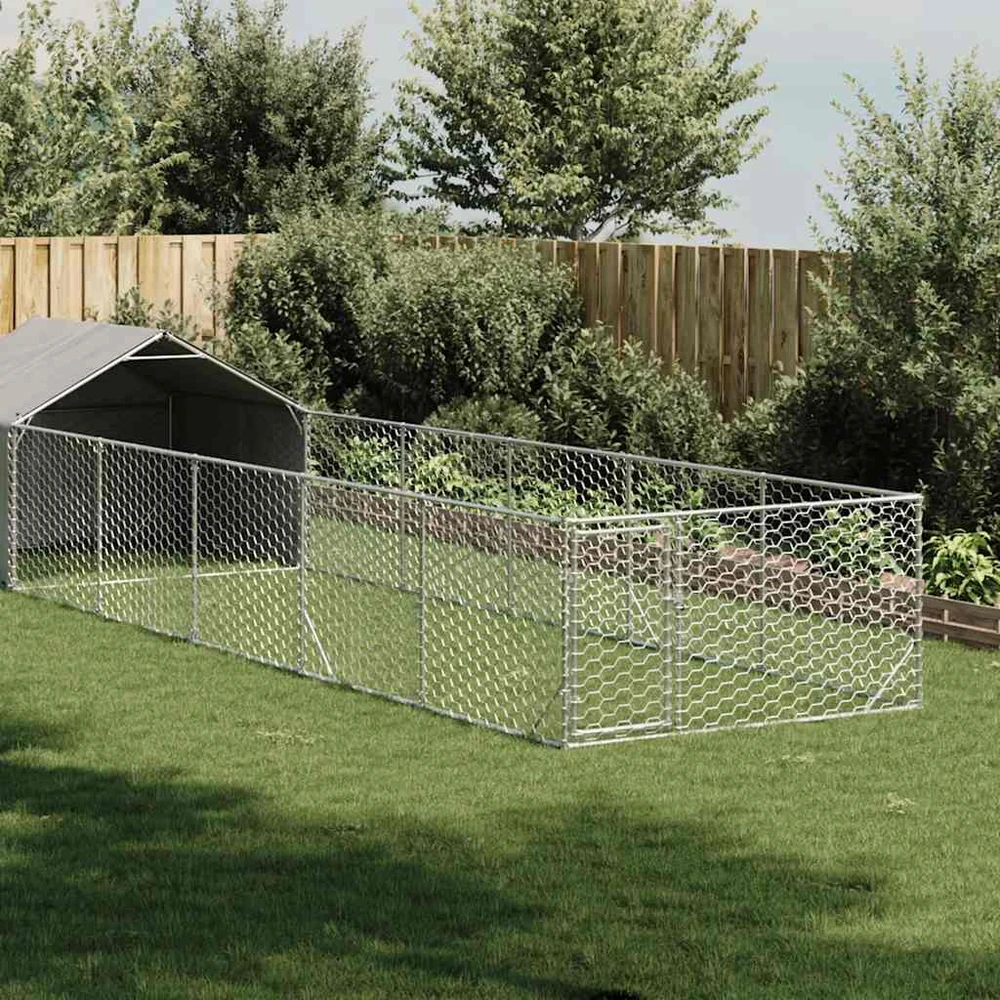 Lauko voljeras šunims su aptvaru, 8x2x1,5m, plienas