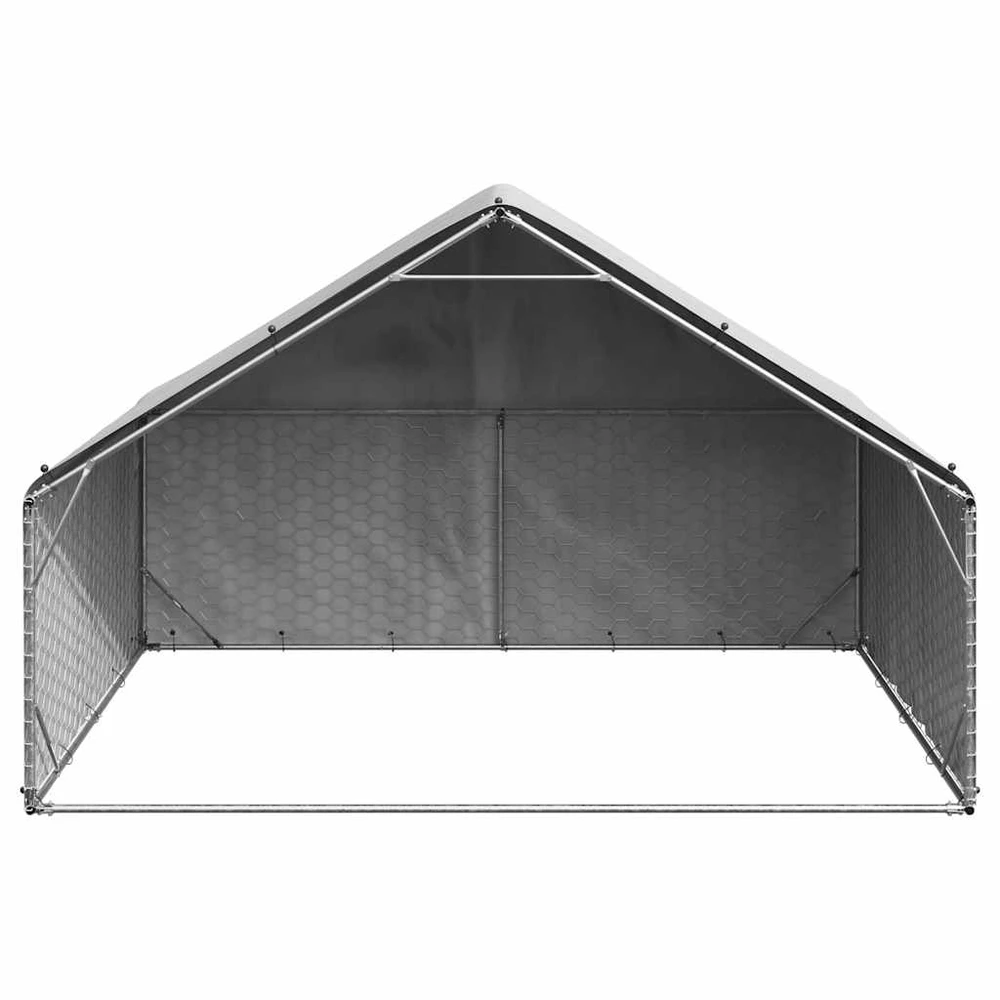 Lauko šunų voljeras su stogeliu, 3x2x1,9 m, cinkuotas plienas