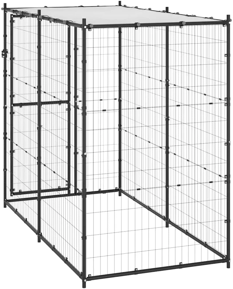 Lauko voljeras šunims su stogu, 110x220x180cm, plienas