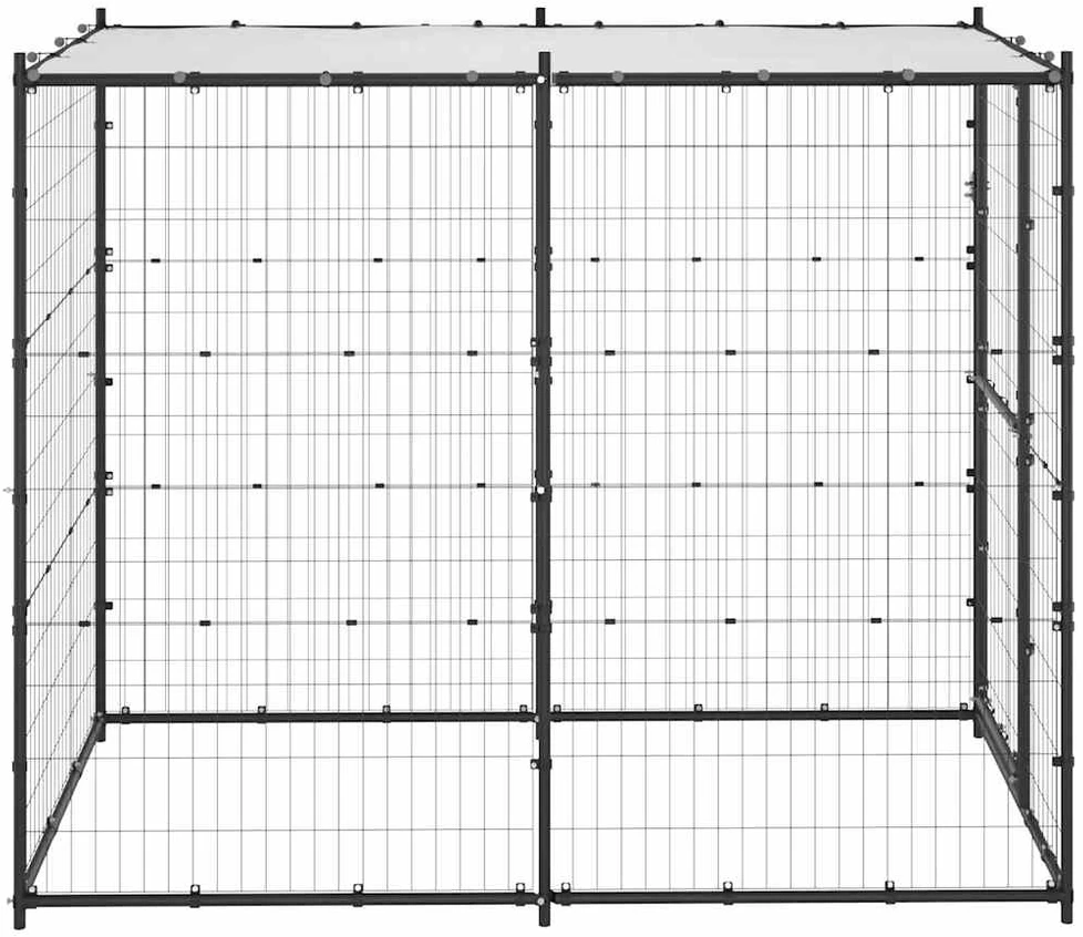 Lauko voljeras šunims su stogu, 110x220x180cm, plienas