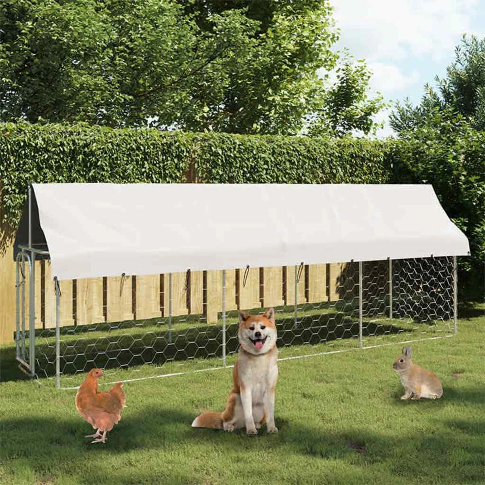 Lauko voljeras šunims su stogu, 400x100x150cm