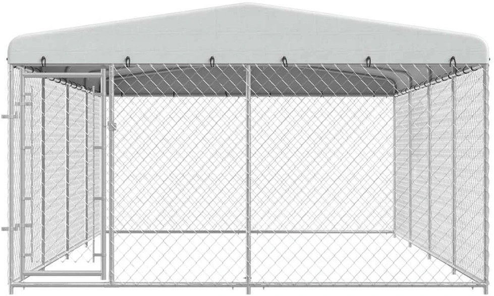 Lauko voljeras šunims su stogu, 7,6x3,8x2,3m
