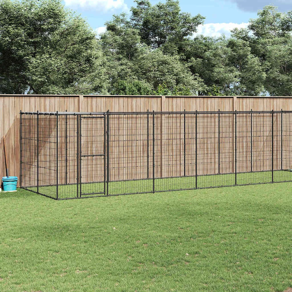 Lauko voljeras šunims su stogu, plienas, 16,94m²