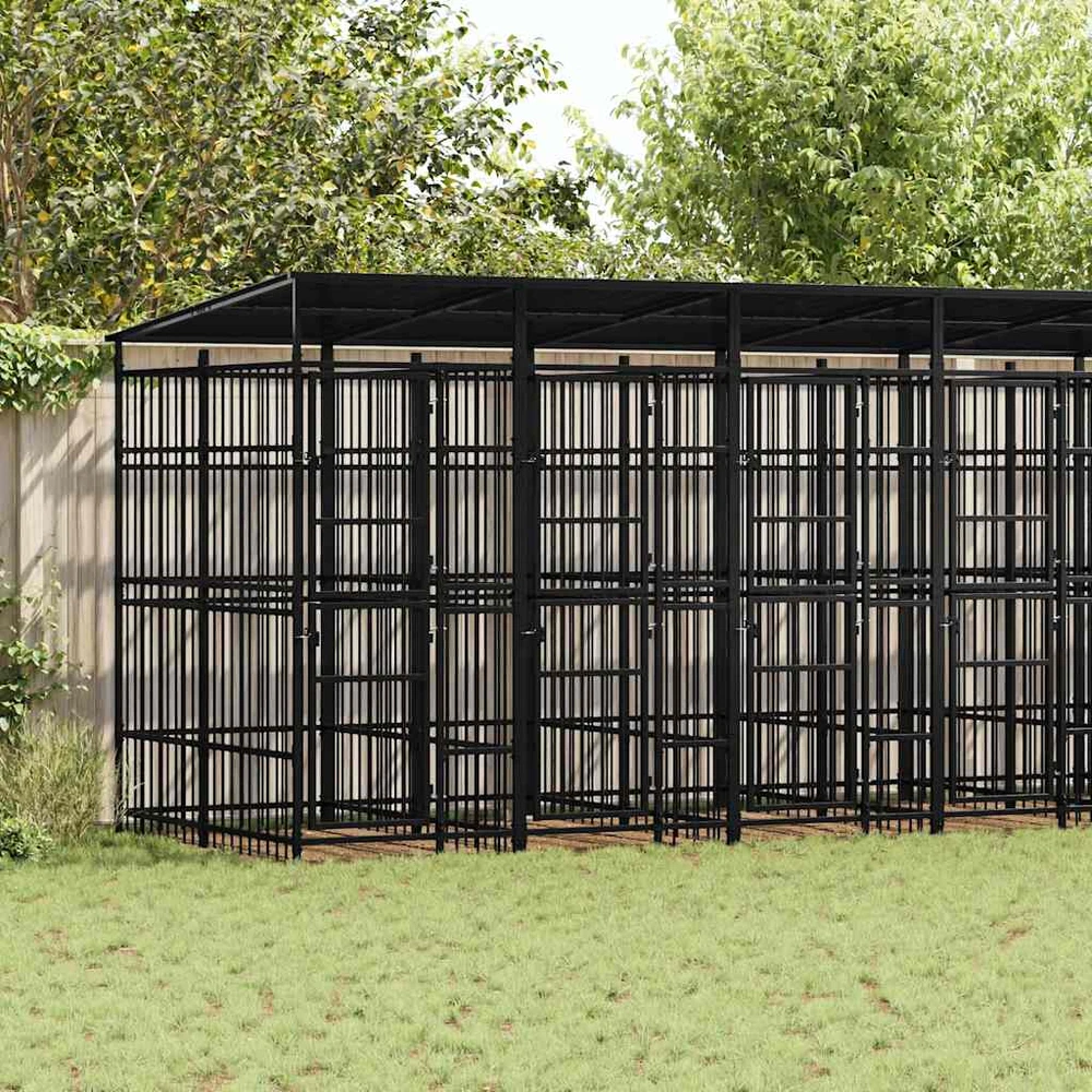 Lauko voljeras šunims su stogu, plienas, 12,9m²