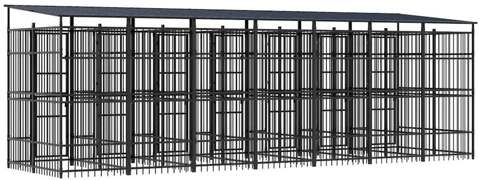 Lauko voljeras šunims su stogu, plienas, 12,9m²