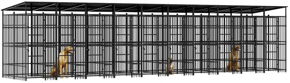 Lauko voljeras šunims su stogu, plienas, 18,43m²
